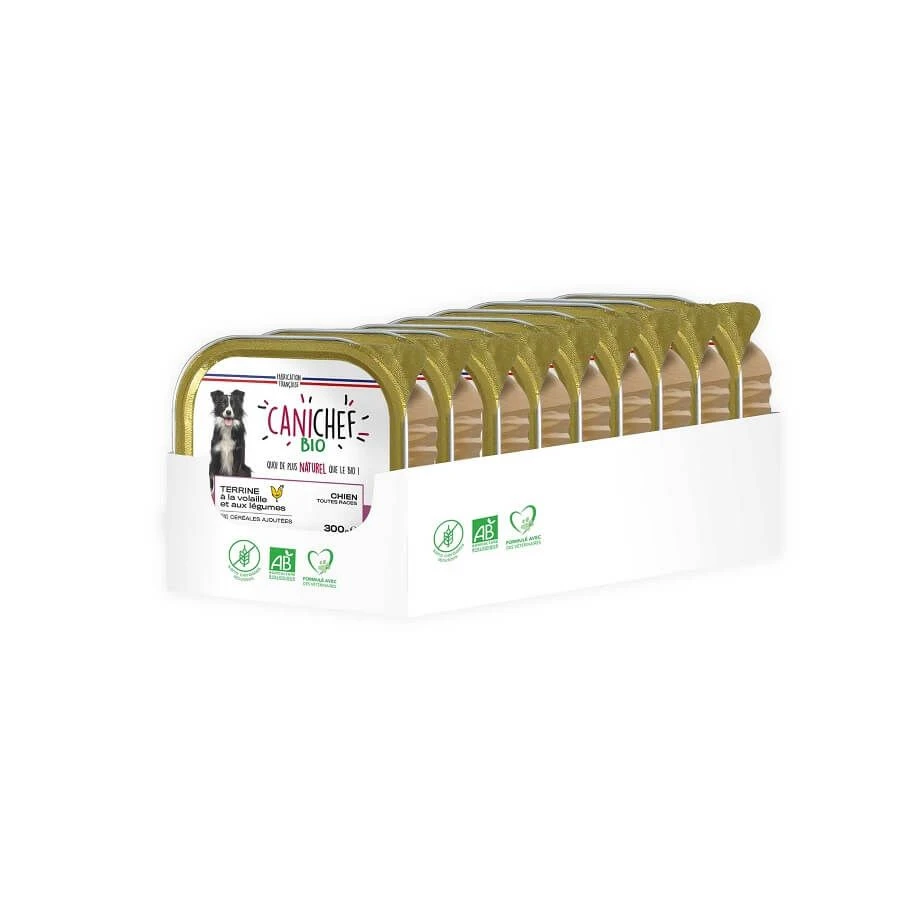 Canichef Terrine Bio Volaille Sans Céréales Pour Chien 9 X 300 G – Image 2