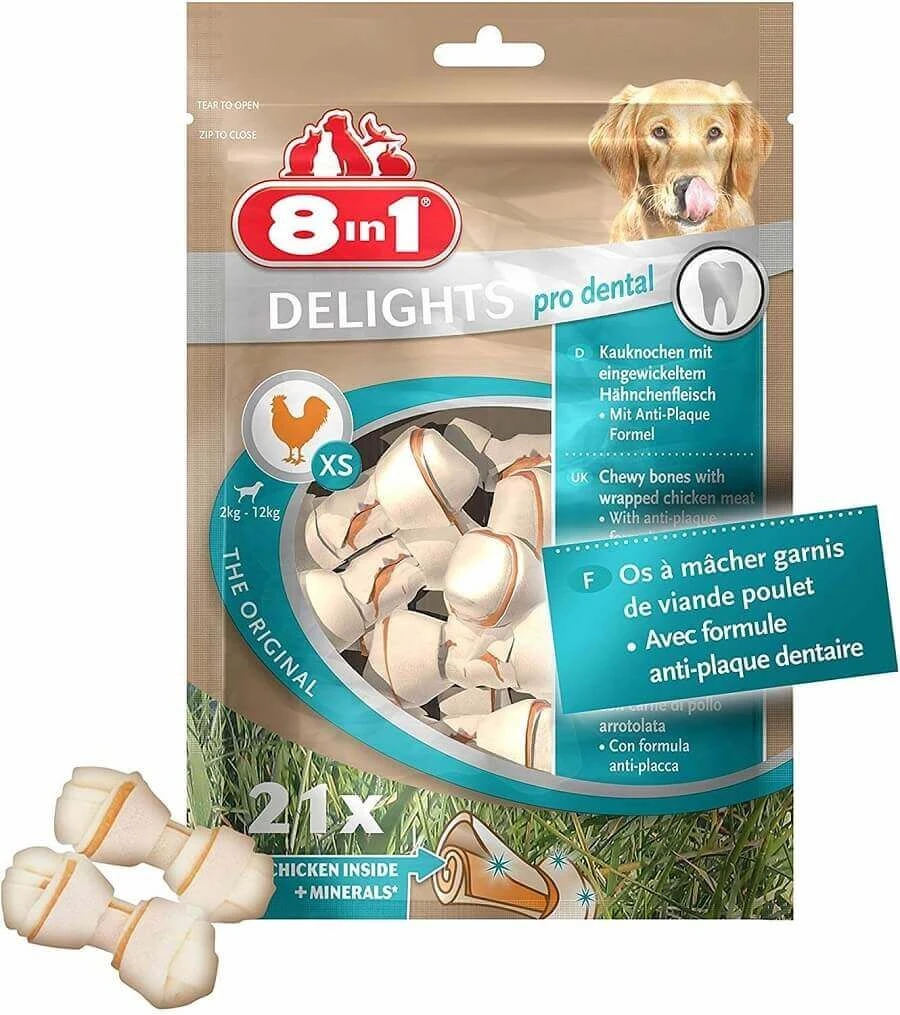 8in1 Delights Pro Dental Bone Pour Chien XS X 21