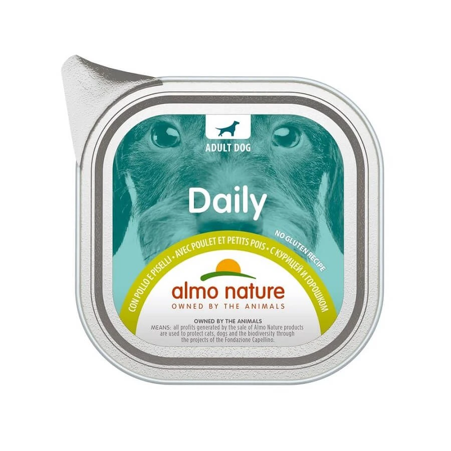 Almo Nature Chien Daily Poulet Petit Pois 32 X 100 G