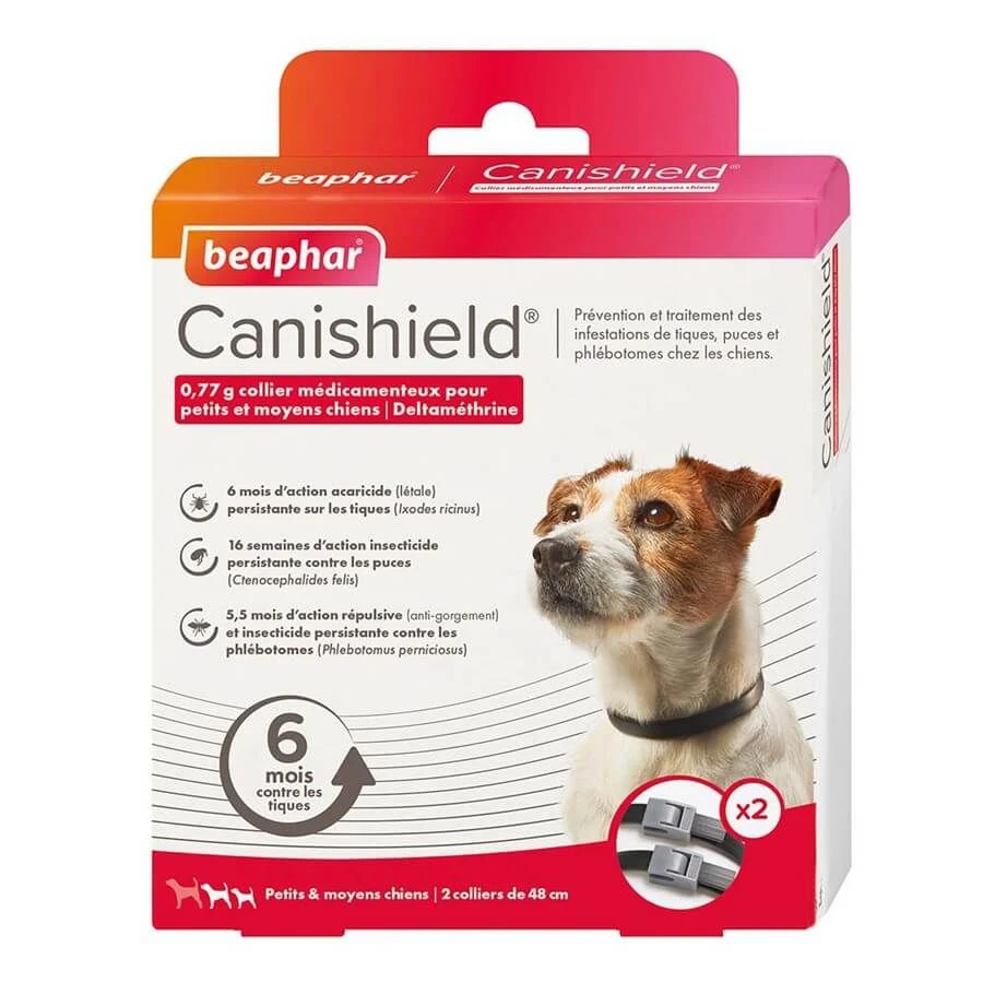 Beaphar Canishield Colliers Petit Chien Contre Puces, Tiques, Moustiques 48 Cmx2