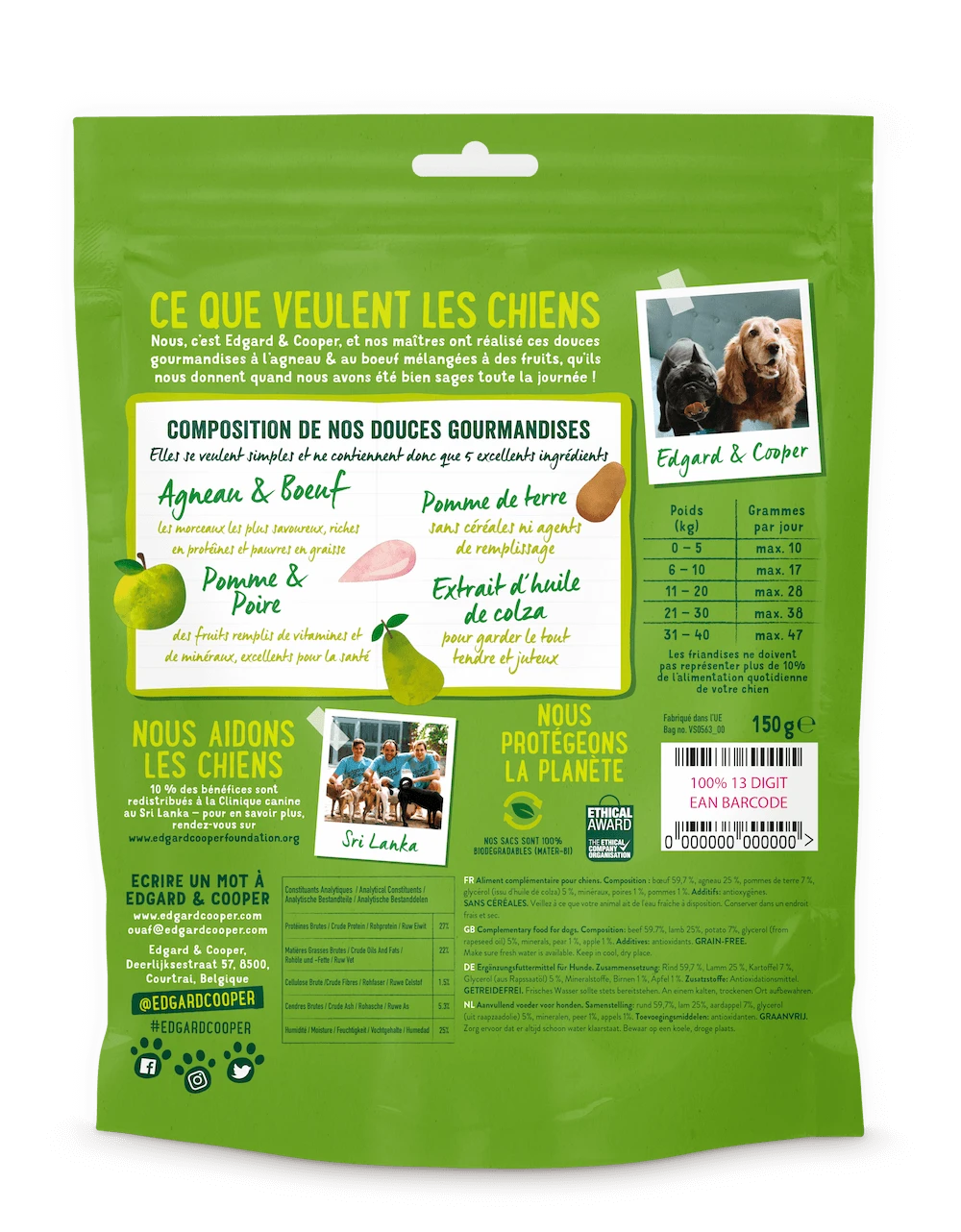 Edgard & Cooper Douces Gourmandises Agneau-Boeuf Chien 150g – Image 2
