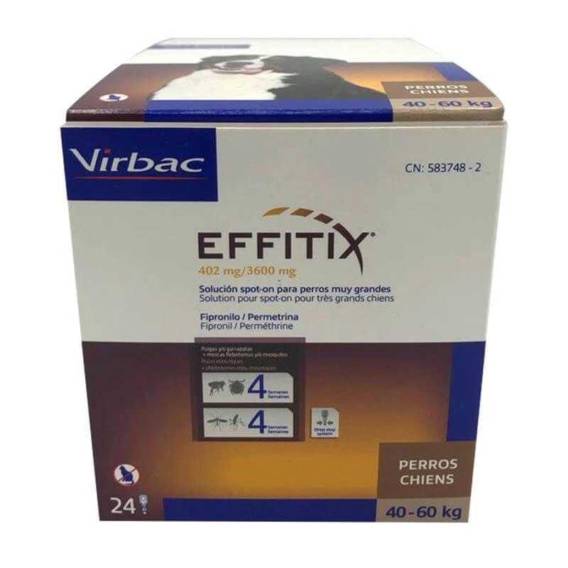 Effitix Spot On Très Grand Chien 40 - 60 Kg 24 Pipettes