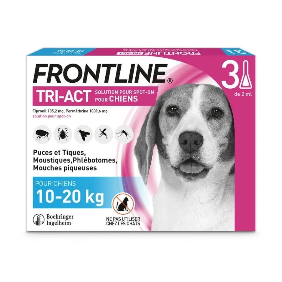 Frontline Tri Act Spot On Chien Moyen 10 - 20 Kg 3 Pipettes – Image 3