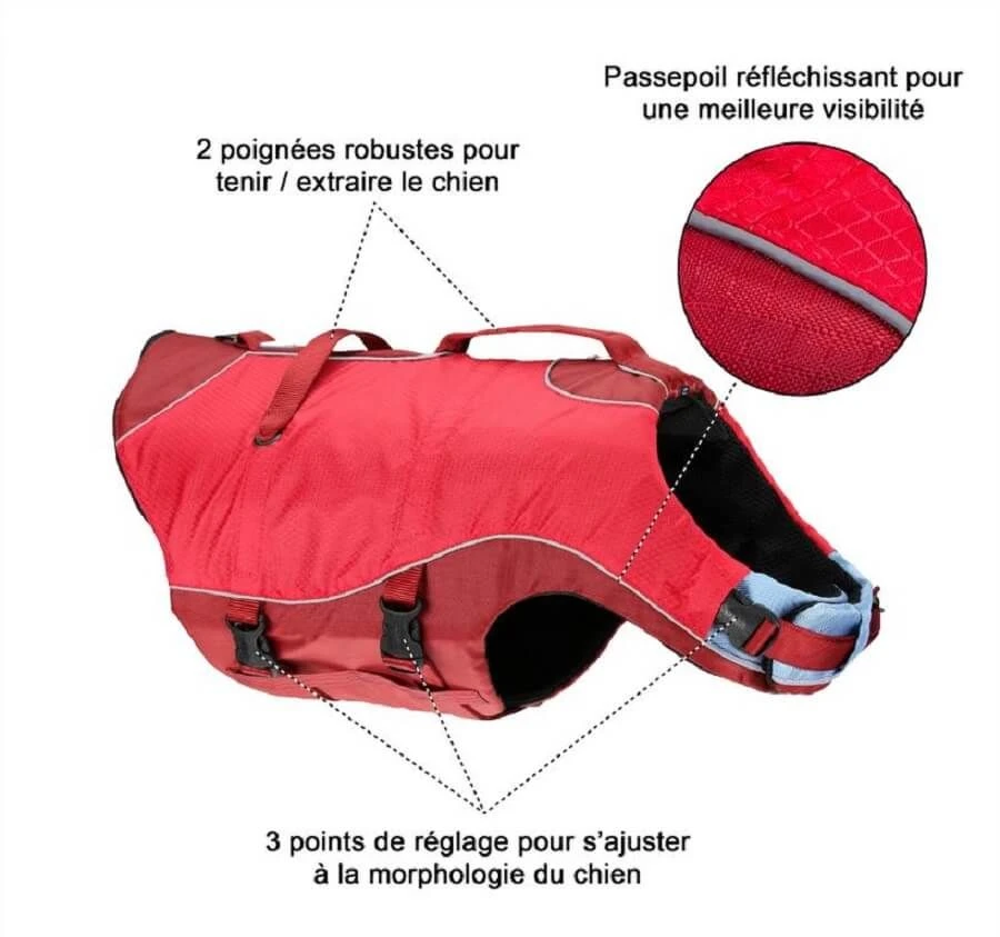 Kurgo Gilet De Flottaison Surf N Turf Rouge XL – Image 3
