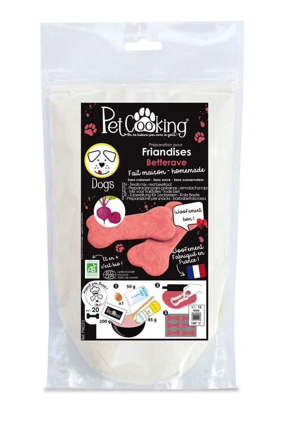PetCooking Préparation Friandises Biscuits Betterave Pour Chien 200 G