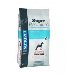 Nutrivet Super Premium Croquettes Chien Adult Saumon Et Riz 32/18 15 Kg